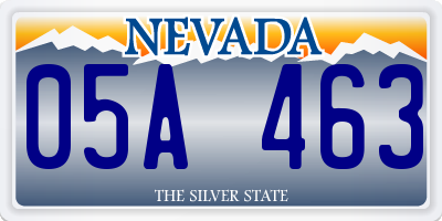 NV license plate 05A463