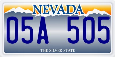 NV license plate 05A505