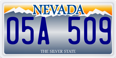 NV license plate 05A509