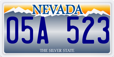 NV license plate 05A523