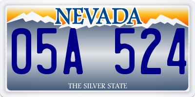 NV license plate 05A524