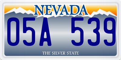 NV license plate 05A539