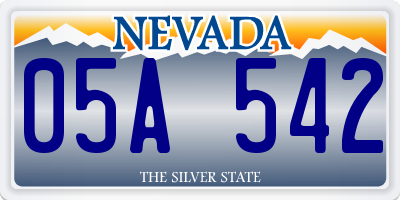 NV license plate 05A542