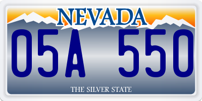 NV license plate 05A550