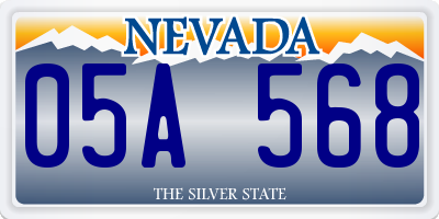 NV license plate 05A568