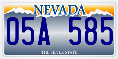 NV license plate 05A585