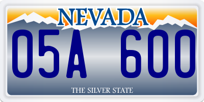 NV license plate 05A600