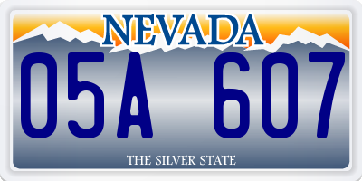 NV license plate 05A607