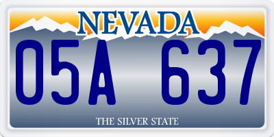 NV license plate 05A637