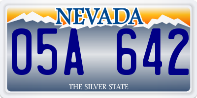 NV license plate 05A642