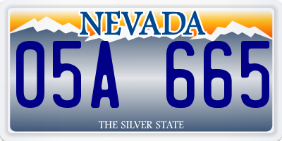 NV license plate 05A665