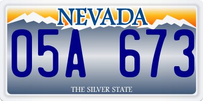 NV license plate 05A673