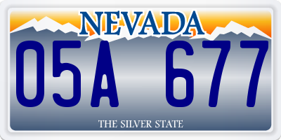 NV license plate 05A677