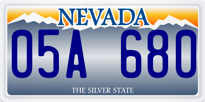 NV license plate 05A680