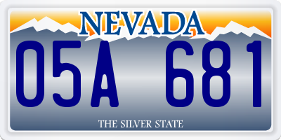 NV license plate 05A681