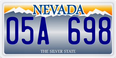 NV license plate 05A698