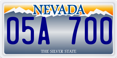 NV license plate 05A700