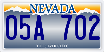 NV license plate 05A702