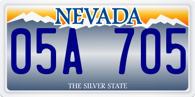 NV license plate 05A705