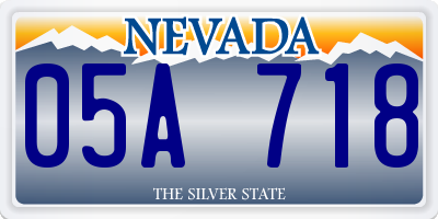 NV license plate 05A718