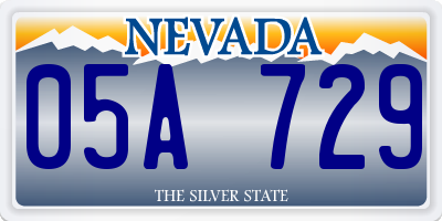 NV license plate 05A729
