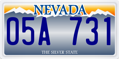 NV license plate 05A731
