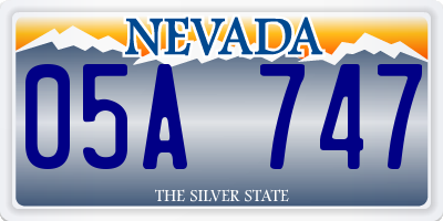 NV license plate 05A747
