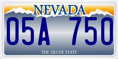NV license plate 05A750