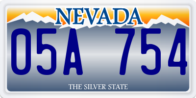 NV license plate 05A754