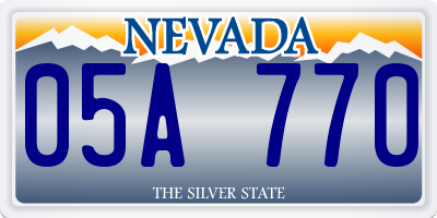 NV license plate 05A770