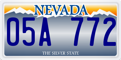NV license plate 05A772