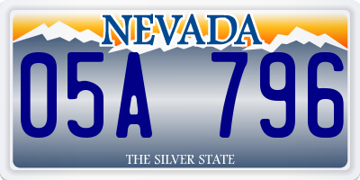 NV license plate 05A796