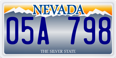NV license plate 05A798
