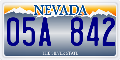 NV license plate 05A842