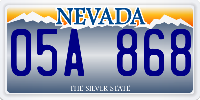 NV license plate 05A868