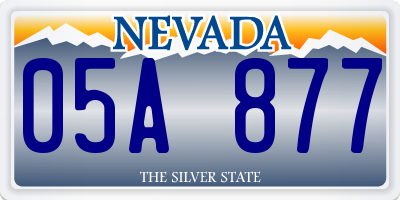 NV license plate 05A877