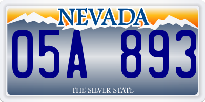 NV license plate 05A893
