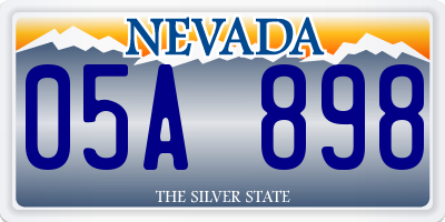 NV license plate 05A898
