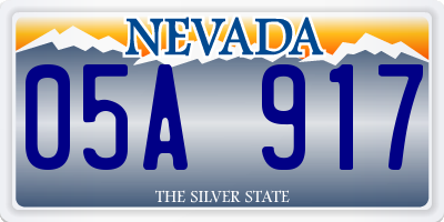 NV license plate 05A917