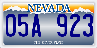 NV license plate 05A923