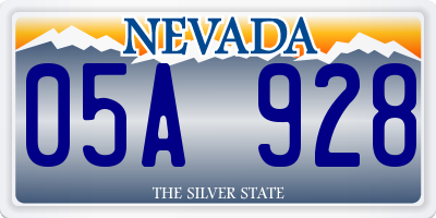 NV license plate 05A928