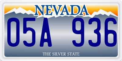 NV license plate 05A936