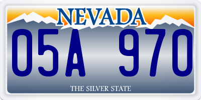 NV license plate 05A970