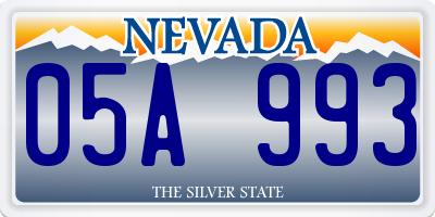 NV license plate 05A993