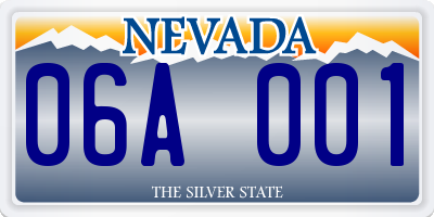 NV license plate 06A001