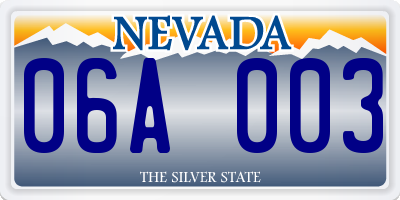 NV license plate 06A003