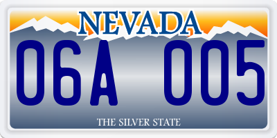 NV license plate 06A005