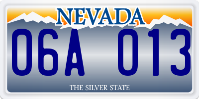 NV license plate 06A013