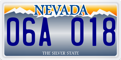 NV license plate 06A018