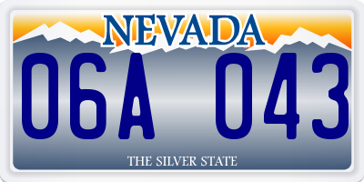 NV license plate 06A043